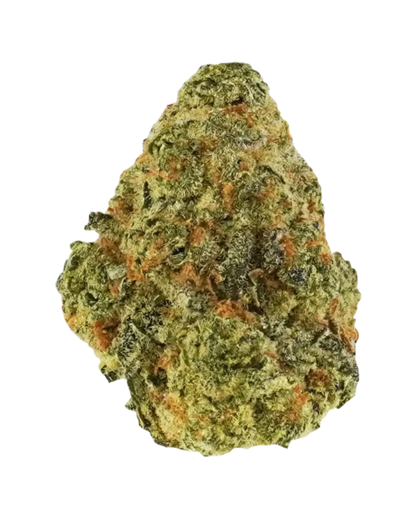 Slurricane Kush strain featuring dense, frosty buds with deep purple and green hues, covered in thick trichomes, offering a sweet berry and grape aroma.