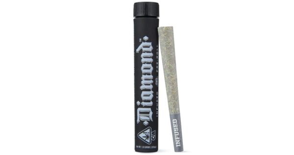 A pack of Heavy Hitters Diamond Infused Pre-Rolls, featuring premium cannabis flower infused with THCA diamonds for maximum potency. Smooth-burning, high-quality pre-rolls with rich terpene flavors.
