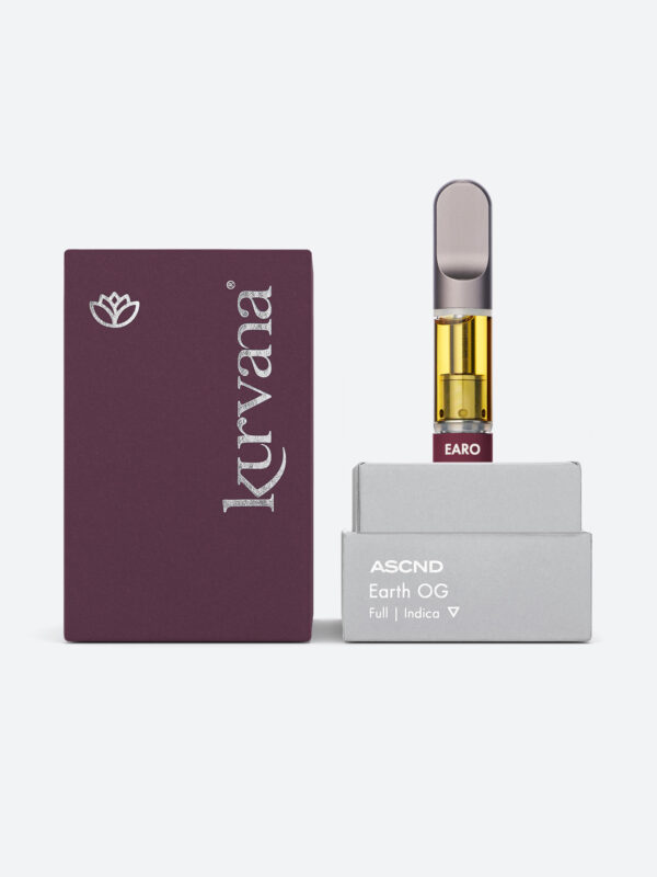 Kurvana ASCND high-THC vape cartridge featuring pure cannabis extracts and strain-specific terpenes for a smooth and potent vaping experience.