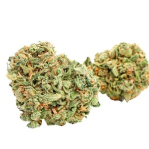 Blue Dreams cannabis strain buds with frosty trichomes, sweet blueberry aroma, and hybrid effects for relaxation and creativity.