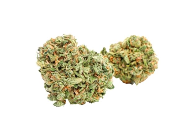Blue Dreams cannabis strain buds with frosty trichomes, sweet blueberry aroma, and hybrid effects for relaxation and creativity.